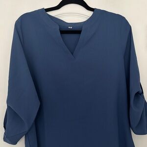 Chic Blue & Olive Green Women's Blouses